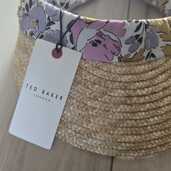 TED BAKER Kylow Printed Straw Visor in Pink